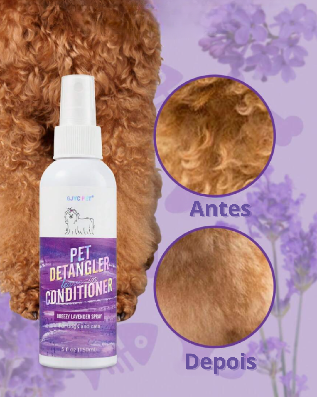 Spray Desembaraçante para Cães e Gatos – Aroma a Lavanda